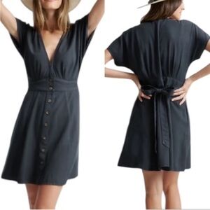 Quince Vintage Wash Black Tencel Dress